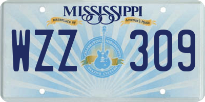 MS license plate WZZ309