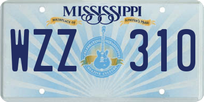 MS license plate WZZ310