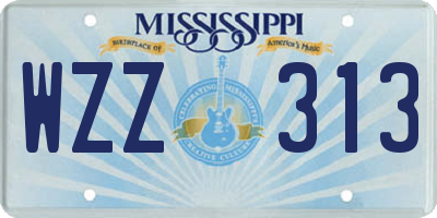 MS license plate WZZ313