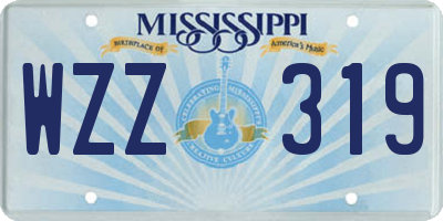MS license plate WZZ319
