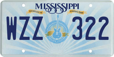 MS license plate WZZ322
