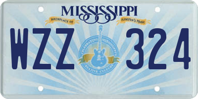 MS license plate WZZ324