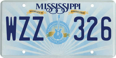 MS license plate WZZ326
