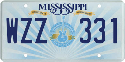 MS license plate WZZ331