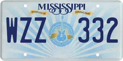 MS license plate WZZ332