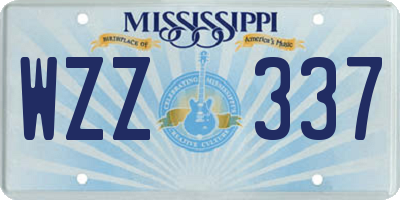 MS license plate WZZ337