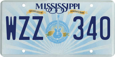 MS license plate WZZ340