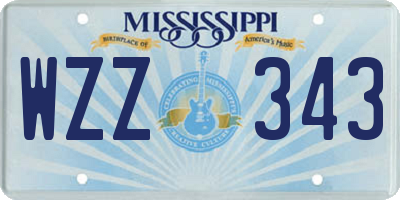 MS license plate WZZ343