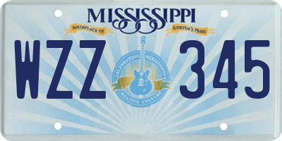 MS license plate WZZ345