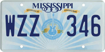 MS license plate WZZ346