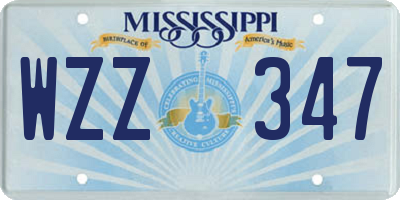 MS license plate WZZ347