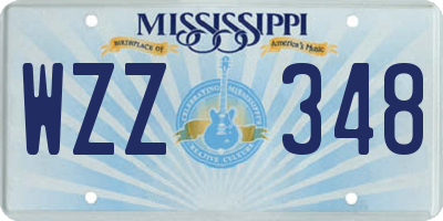 MS license plate WZZ348