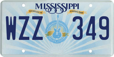 MS license plate WZZ349