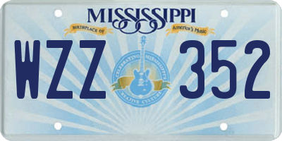 MS license plate WZZ352