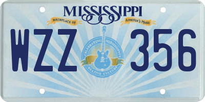 MS license plate WZZ356
