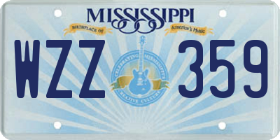 MS license plate WZZ359