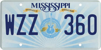 MS license plate WZZ360