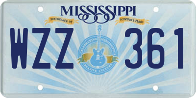 MS license plate WZZ361