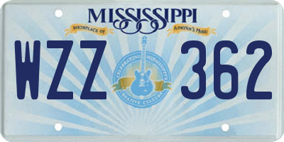 MS license plate WZZ362