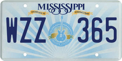 MS license plate WZZ365