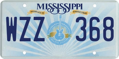 MS license plate WZZ368