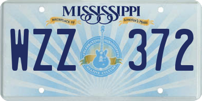 MS license plate WZZ372