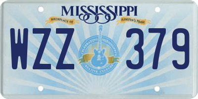 MS license plate WZZ379