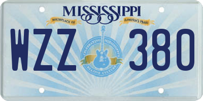 MS license plate WZZ380