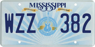 MS license plate WZZ382