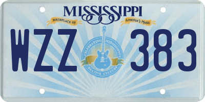 MS license plate WZZ383