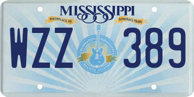MS license plate WZZ389
