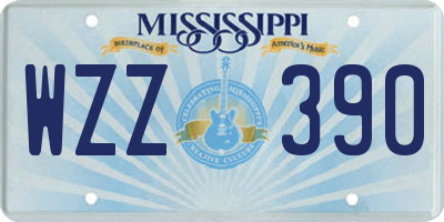 MS license plate WZZ390
