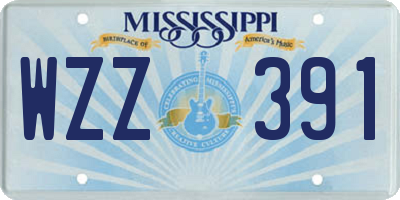 MS license plate WZZ391