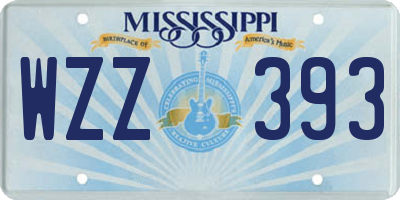 MS license plate WZZ393