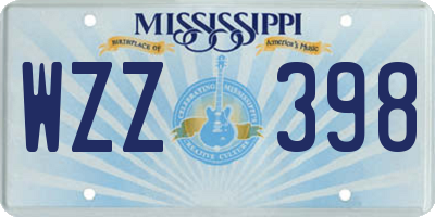 MS license plate WZZ398