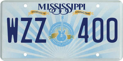 MS license plate WZZ400