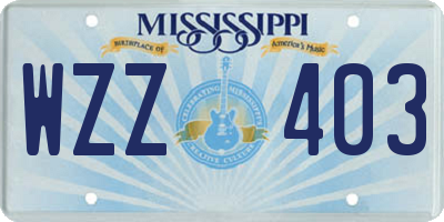 MS license plate WZZ403