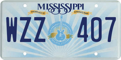 MS license plate WZZ407