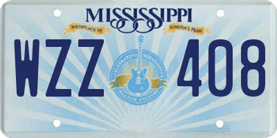 MS license plate WZZ408