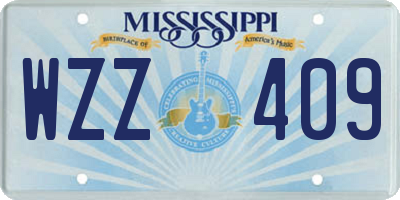 MS license plate WZZ409