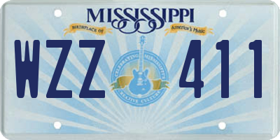 MS license plate WZZ411
