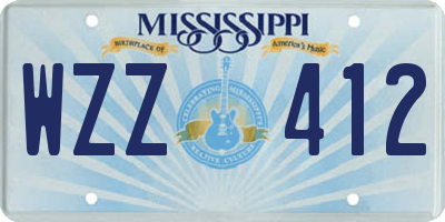 MS license plate WZZ412