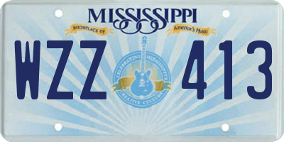 MS license plate WZZ413