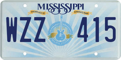 MS license plate WZZ415