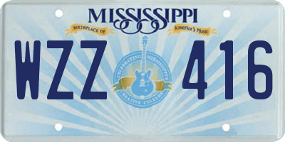 MS license plate WZZ416