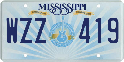 MS license plate WZZ419