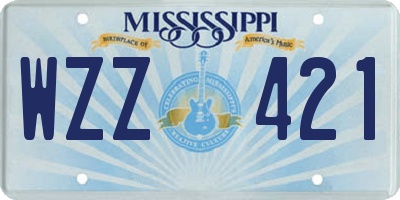 MS license plate WZZ421