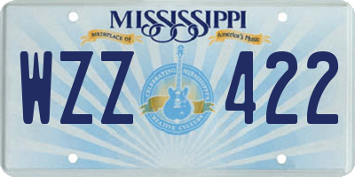 MS license plate WZZ422