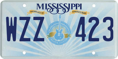 MS license plate WZZ423