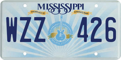 MS license plate WZZ426